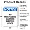 Signmission No Trespassing Warning Electric Fence OSHA Notice Sign, Aluminum, 12in W x 18in L, 2PK OS-2PACK-NS-A-1218-V-14997 - alternate 3